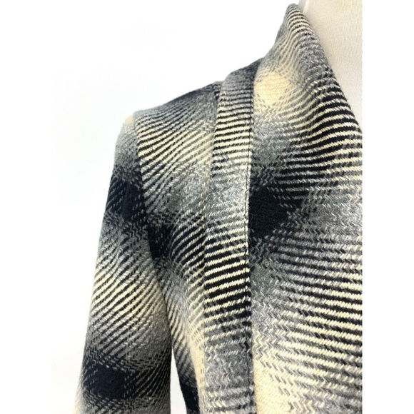 Jack By BB Dakota Mower Light Plaid Drape-front Wrap Jacket - Picture 3 of 7